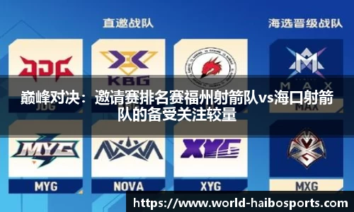 巅峰对决:邀请赛排名赛福州射箭队vs海口射箭队的备受关注较量